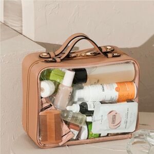 Calpak Large Clear Cosmetics Case (Caramel)